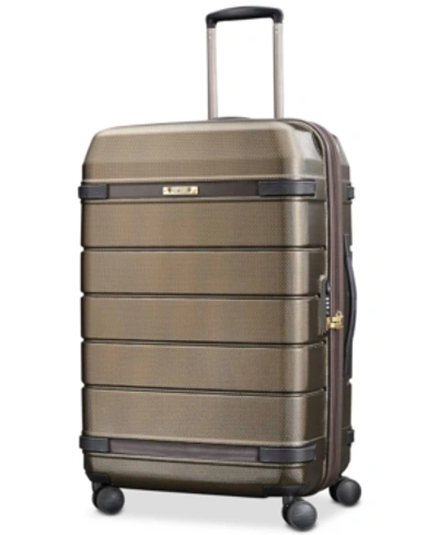 Shop Hartmann Century 26" Medium-journey Hardside Expandable Spinner Suitcase In Bronze Monogram/espresso
