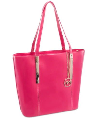 Mcklein Cristina Leather Tote In Fuchsia