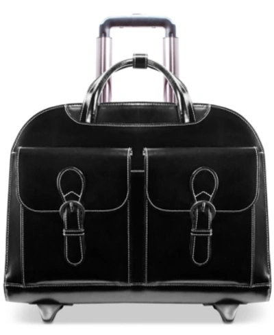 Shop Mcklein Davis Wheeled Briefcase In Black
