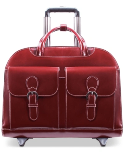 Shop Mcklein Davis Wheeled Briefcase In Red