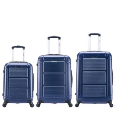 Shop Inusa Pilot 3-pc. Lightweight Hardside Spinner Luggage Set In Navy Blue