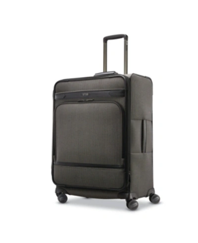 Shop Hartmann Herringbone Dlx Medium Journey Expandable Spinner Suitcase In Black Herringbone