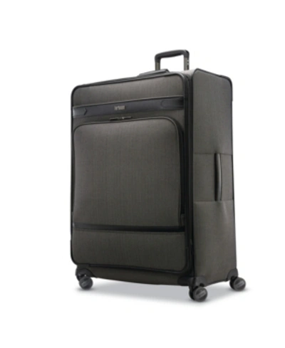 Shop Hartmann Herringbone Dlx Extended Journey Expandable Spinner Suitcase In Black Herringbone