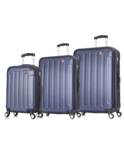 Shop Dukap Intely 3-pc. Hardside Tech Luggage Set In Blue