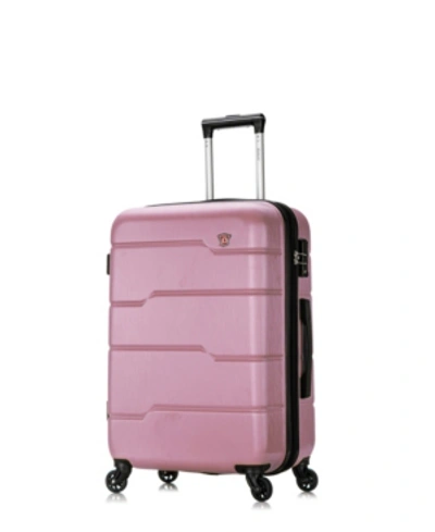 Shop Dukap Rodez 24" Lightweight Hardside Spinner Luggage In Rose Gold