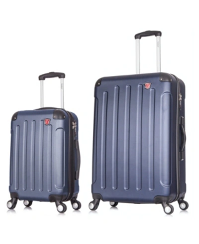 Shop Dukap Intely 2-pc. Hardside Luggage Set With Usb Port In Blue