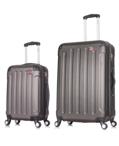 Shop Dukap Intely 2-pc. Hardside Luggage Set With Usb Port In Grey