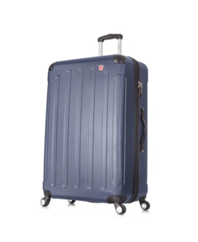 Shop Dukap Intely 32" Hardside Spinner Luggage With Integrated Weight Scale In Blue