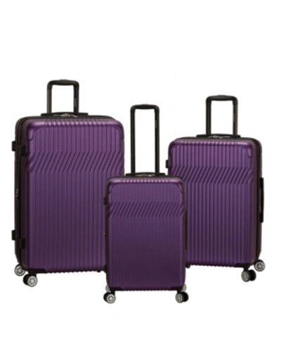 Shop Rockland Pista 3-pc. Hardside Spinner Luggage Set In Purple