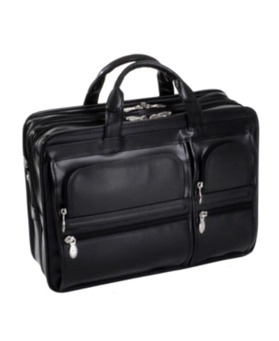 Shop Mcklein Hubbard Double Compartment Laptop Briefcase In Black