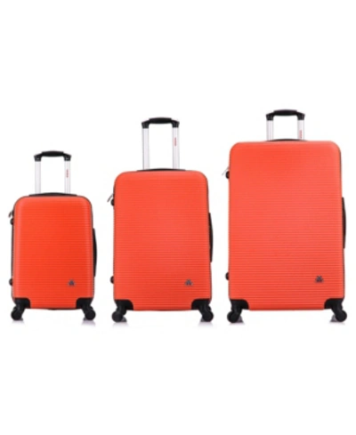 Shop Inusa Royal 3-pc. Lightweight Hardside Spinner Luggage Set In Orange