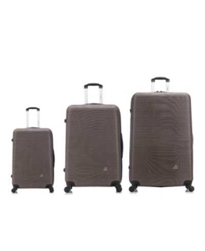 Shop Inusa Royal 3-pc. Lightweight Hardside Spinner Luggage Set In Brown