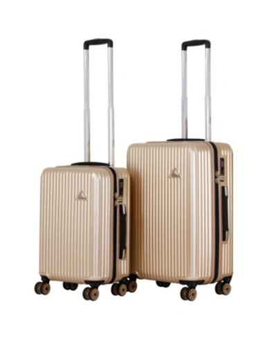 Shop Triforce Luggage Triforce Sobe 2-piece Brushed Texture Luggage Set In Gold