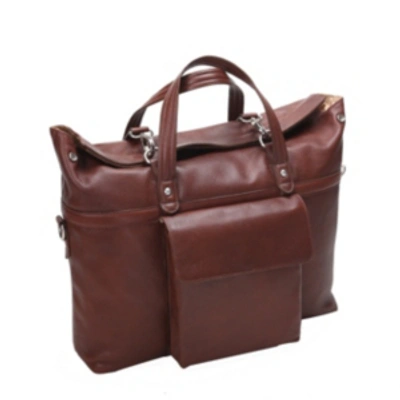 Mcklein Edgefield 17" Roll Top Laptop Briefcase In Brown