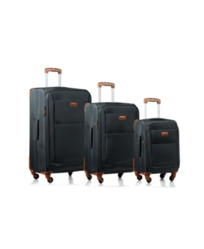 Shop Champs Classic 3 Piece Softside Luggage Set In Grey