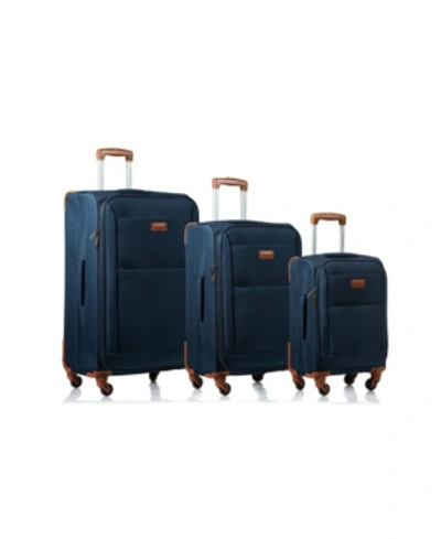 Shop Champs Classic 3 Piece Softside Luggage Set In Navy