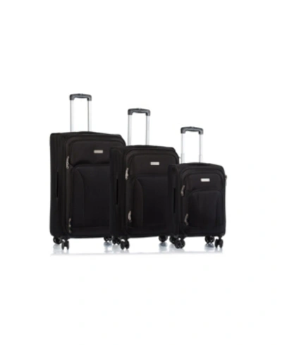 Shop Champs 3-pc. Travelers Softside Luggage Set In Black