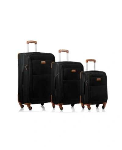 Shop Champs Classic 3 Piece Softside Luggage Set In Black