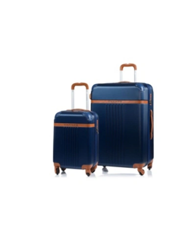 Shop Champs 2-pc. Vintage Hardside Luggage Set In Navy