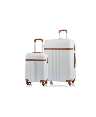 Shop Champs 2-pc. Vintage Hardside Luggage Set In Ivory