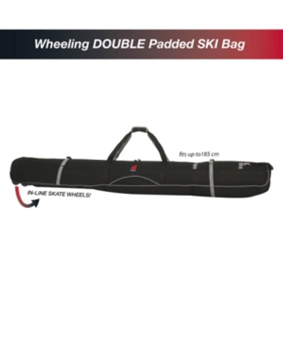 Shop Athalon Wheeling Double Ski Padded Bag In Black