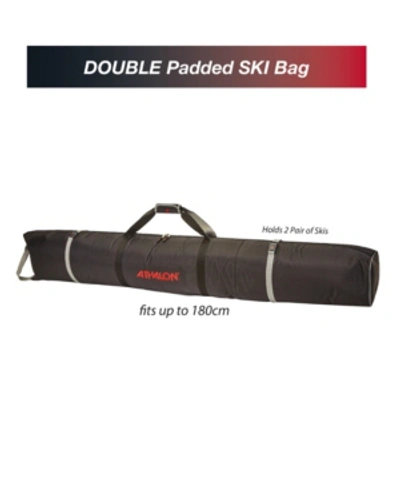 Shop Athalon Double Ski Padded Bag In Black