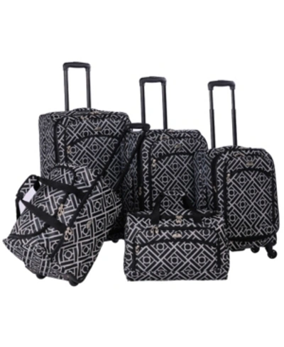 Shop American Flyer Astor Collection 5 Piece Luggage Set In Black