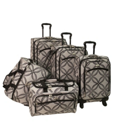 Shop American Flyer Clover 5 Piece Spinner Luggage Set In Black