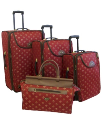 Shop American Flyer Lyon 4 Piece Luggage Set In Red
