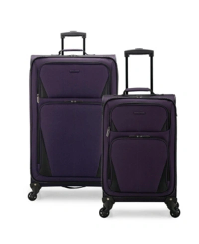 Shop U.s. Traveler Esther 2-piece Softside Expandable Spinner Luggage Set In Purple