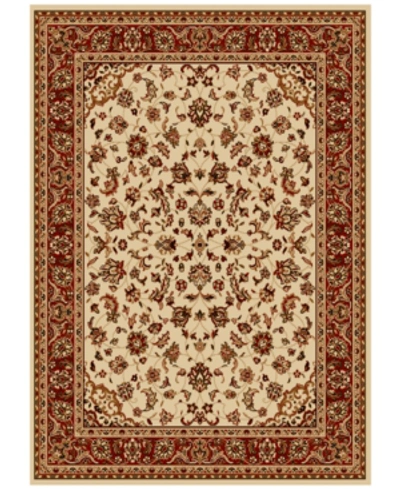 Km Home Closeout!  Pesaro Kashan Ivory/brick 2'2" X 7'7" Runner Area Rug In Ivory