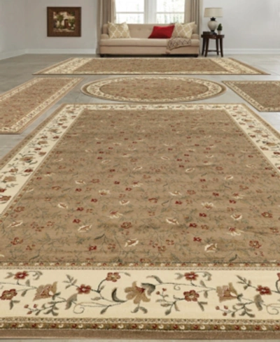 Shop Km Home Closeout!  Vienna Floral 5-pc. Rug Set In Beige