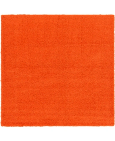 Shop Bridgeport Home Exact Shag Exs1 Tiger Orange 8' 2" X 8' 2" Square Area Rug