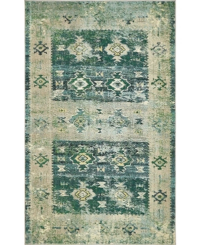 Shop Bridgeport Home Closeout! Bayshore Home Newhedge Nhg3 5' X 8' Area Rug In Green