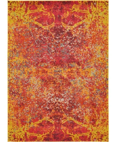 Shop Bridgeport Home Closeout! Bayshore Home Newwolf New3 Red 7' X 10' Area Rug