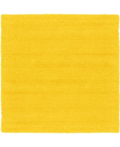 Shop Bridgeport Home Exact Shag Exs1 Tuscan Sun Yellow 8' 2" X 8' 2" Square Area Rug