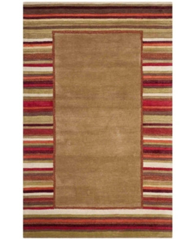 Shop Martha Stewart Collection Striped Border Msr4715b Red 4' X 6' Area Rug