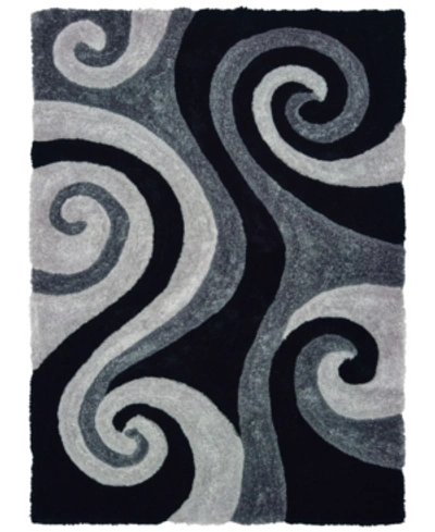 Shop Asbury Looms Finesse Chimes 2100 21570 24 Black 1'10" X 3' Area Rug
