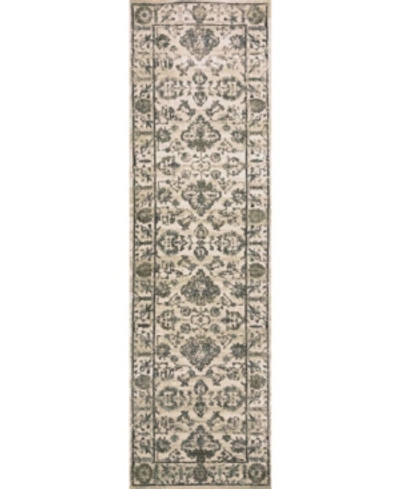 KM HOME CLOSEOUT! KM HOME 3562/0023/BONE CANTU IVORY/ CREAM 2'2" X 7'7" RUNNER RUG 