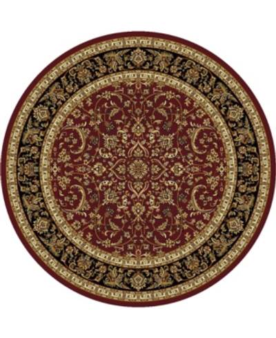 Km Home Closeout!  1318/1536/burgundy Navelli Red 5'3" X 5'3" Round Area Rug In Red