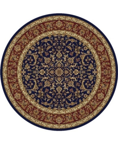 KM HOME CLOSEOUT! KM HOME 1318/1546/NAVY NAVELLI BLUE 5'3" X 5'3" ROUND AREA RUG 