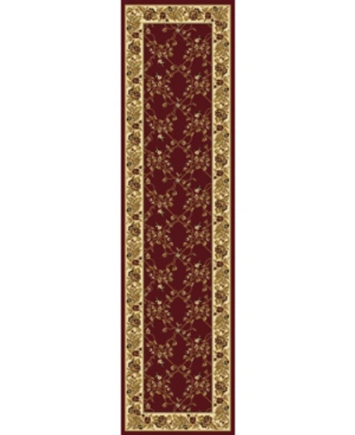 Km Home Closeout!  1427/1734/burgundy Navelli Red 2'2" X 8' Runner Rug In Red