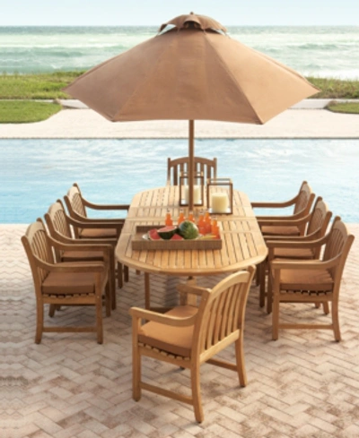 Furniture Bristol Outdoor Teak 9-pc. Dining Set (118" X 47" Dining Table And 8 Dining Chairs) In No Color
