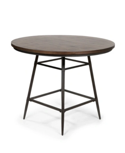 Shop Furniture Of America Simpatico Round Counter Dining Table In Brown
