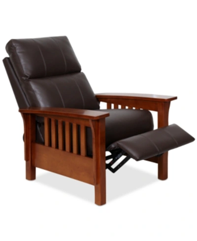 Furniture Harrison Leather Pushback Recliner In Chocolate