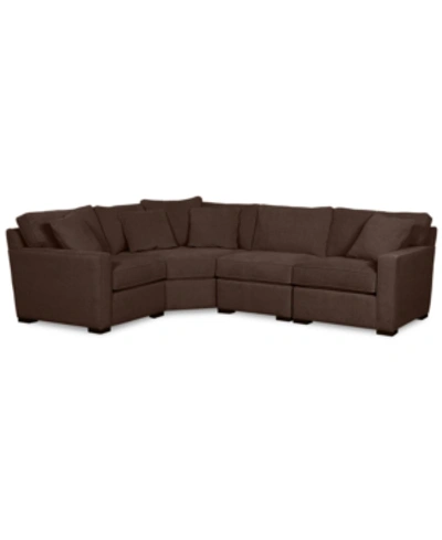 Furniture Radley Fabric 4-piece Sectional Sofa, Created For Macy's In Heavenly Java Brown