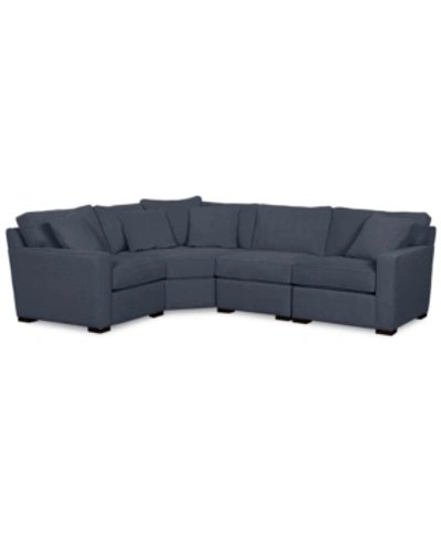 Furniture Radley Fabric 4-piece Sectional Sofa, Created For Macy's In Heavenly Naval Blue