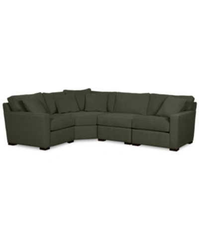 Furniture Radley Fabric 4-piece Sectional Sofa, Created For Macy's In Heavenly Olive Green