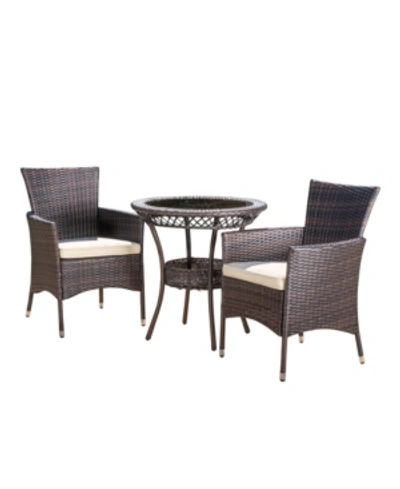 Noble House Parker Bistro Set In Dark Brown