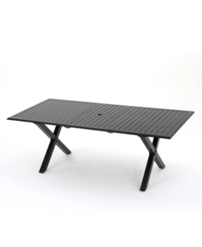 Shop Noble House Exuma Outdoor Expandable Cast Rectangular Dining Table In Black